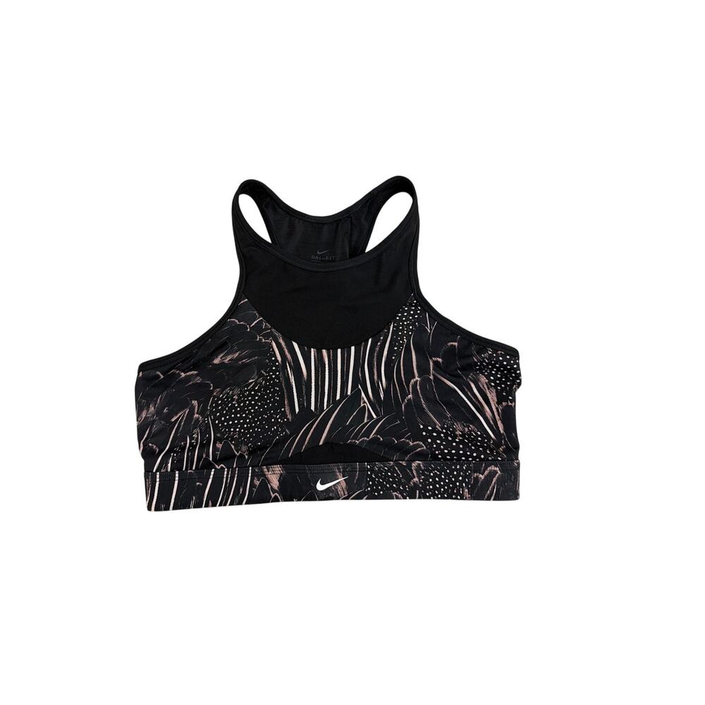 Nike Black & Blush Printed Racerback Sports Bra